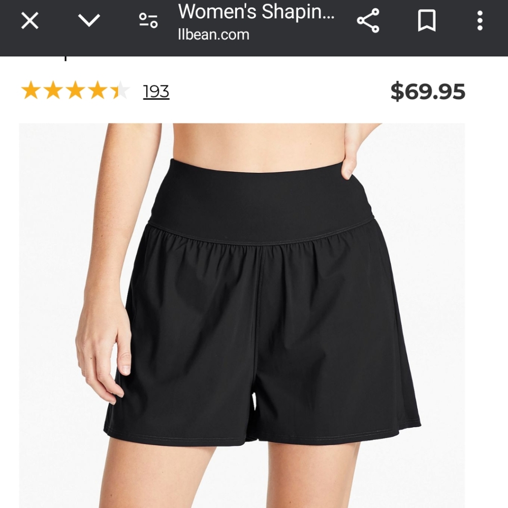 Women's LL Bean shaping swim shorts
